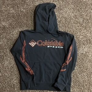 Columbia PHG Black Hoodie with Bright Orange Details